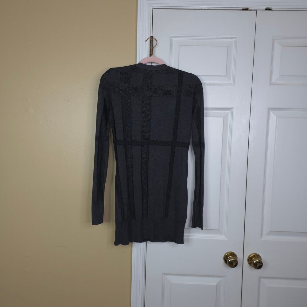 Burberry Grey Metallic Silk Knit Long Button Cardigan Size M - Picture 7 of 9